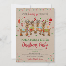 Invitación Fiesta Rústico de Navidades de renos