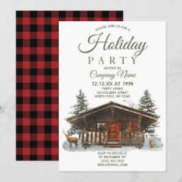 Invitación Fiesta Rústico de Navidades de vacaciones corporat