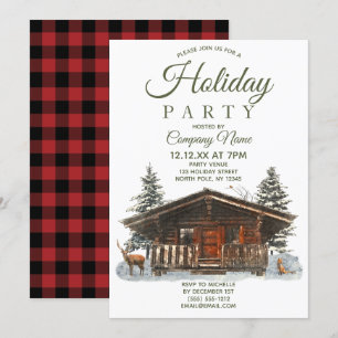 Invitación Fiesta Rústico de Navidades de vacaciones corporat