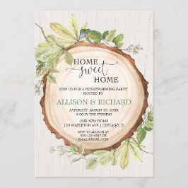 Invitación fiesta rústico de vegetación de bosques