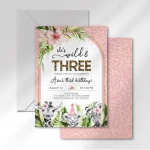 Invitación Fiesta Safari Salvaje y Cumpleaños en la Jungla Tr