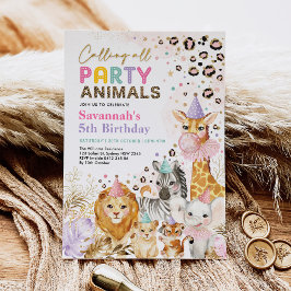 Invitación Fiesta salvaje Animales Safari Leopard Imprimir cu