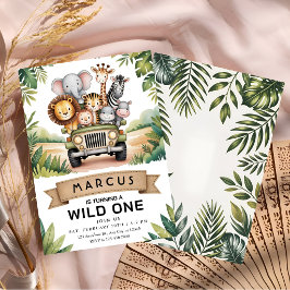 Invitación Fiesta Salvaje de la Jungla Safari para los Pequeñ