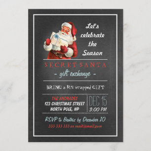 Invitación Fiesta secreta de vacaciones de Santa Sede 5x7 Car