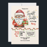 Invitación Fiesta secreto de Santa<br><div class="desc">Una acuarela, invitación de la fiesta de Santa Secreta que incluye al "hombre" sosteniendo un regalo. (Imagen de Freepik). La tarjeta es fácil de personalizar con su texto, fuente y color de fuente. ¿No es exactamente lo que buscas? Todos nuestros productos pueden ser personalizados diseñados para satisfacer sus necesidades sin...</div>