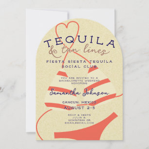 Invitación Fiesta Siesta Tequila Tan Lines Bachelorette Club