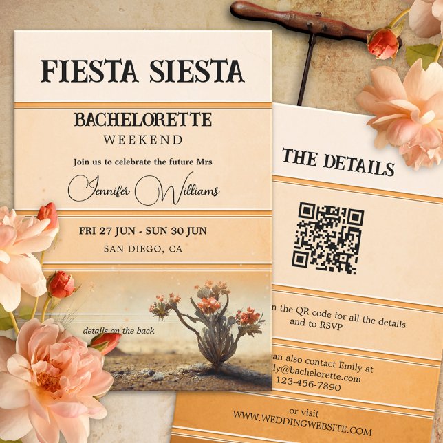 Invitación Fiesta Siesta Terra Cotta Bachelorette Weekend (Subido por el creador)