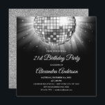 Invitación Fiesta Silver 21st Birthday Disco Ball - Fiesta de<br><div class="desc">Fiesta De 21 Años De Plata,  Invitación A La Fiesta Disco Ball. La invitación a la fiesta de cumpleaños 21,  plateada y negra,  es perfecta para un Fiesta moderno de cumpleaños 21. Póngase en contacto con el diseñador para obtener elementos coincidentes personalizados.</div>