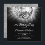 Invitación Fiesta Silver 21st Birthday Disco Ball - Fiesta de<br><div class="desc">Fiesta De 21 Años De Plata,  Invitación A La Fiesta Disco Ball. La invitación a la fiesta de cumpleaños 21,  plateada y negra,  es perfecta para un Fiesta moderno de cumpleaños 21. Póngase en contacto con el diseñador para obtener elementos coincidentes personalizados.</div>