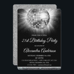 Invitación Fiesta Silver 21st Birthday Disco Ball - Fiesta de<br><div class="desc">Fiesta De 21 Años De Plata,  Invitación A La Fiesta Disco Ball. La invitación a la fiesta de cumpleaños 21,  plateada y negra,  es perfecta para un Fiesta moderno de cumpleaños 21.</div>