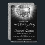 Invitación Fiesta Silver 21st Birthday Disco Ball - Fiesta de<br><div class="desc">Fiesta De 21 Años De Plata,  Invitación A La Fiesta Disco Ball. La invitación a la fiesta de cumpleaños 21,  plateada y negra,  es perfecta para un Fiesta moderno de cumpleaños 21.</div>