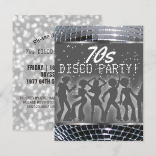 Invitación Fiesta Silver Disco Dance  Fiesta temática de los