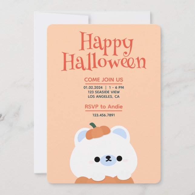 Invitación Fiesta simple de diversión de Halloween (Anverso)