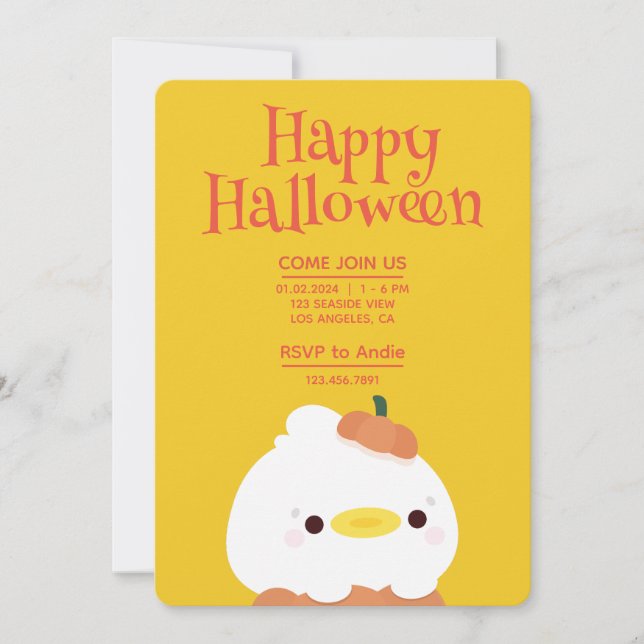 Invitación Fiesta simple de diversión de Halloween (Anverso)