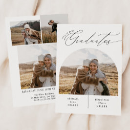 Invitación Fiesta simple de graduación fotográfica de doble c