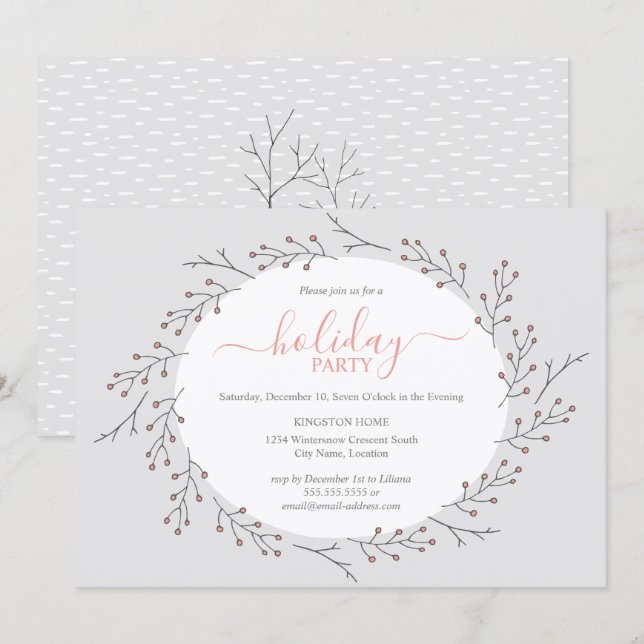 Invitación Fiesta simple de invierno en Woodland (Anverso / Reverso)