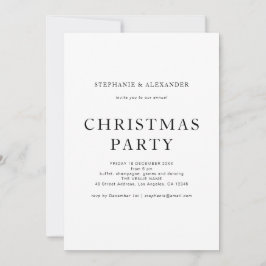 Invitación Fiesta simple de Navidades blancos negros