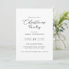 Invitación Fiesta simple de Navidades blancos y negros