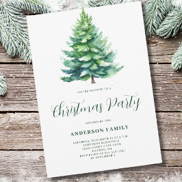 Invitación Fiesta simple de Navidades de árbol