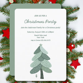 Invitación Fiesta simple de Navidades de árbol de Navidad