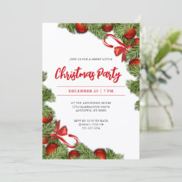 Invitación Fiesta simple de Navidades de balbuceo festivo