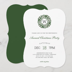 Invitación Fiesta simple de Navidades de guirnaldas huecas en
