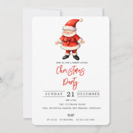 Invitación Fiesta simple de Navidades de Santa Clause