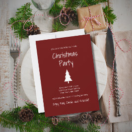 Invitación Fiesta simple de Navidades Minimalistas rojos de s