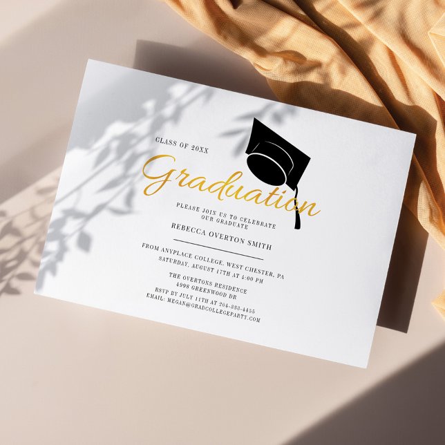 Invitación Fiesta simple Minimalista de tapón de graduación (Subido por el creador)