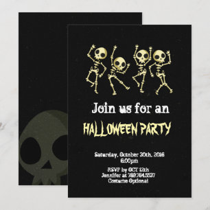 Invitación Fiesta Skeleton Halloween
