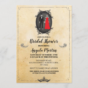 Invitación Fiesta  Skull Skeletons Gótico Halloween