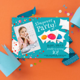 Invitación Fiesta Sleepover Slumber Sleepover