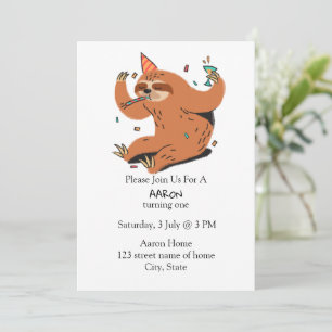 Invitación Fiesta Sloth