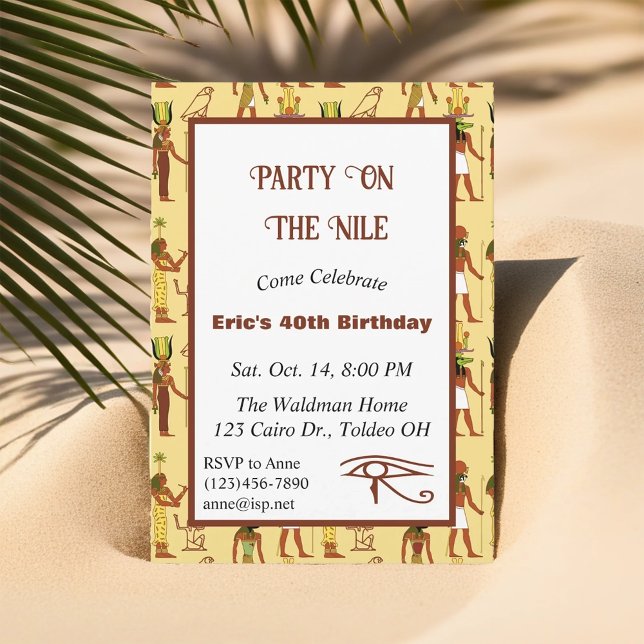 Invitación Fiesta Sobre El Tema Egipcio Del Nilo (Subido por el creador)