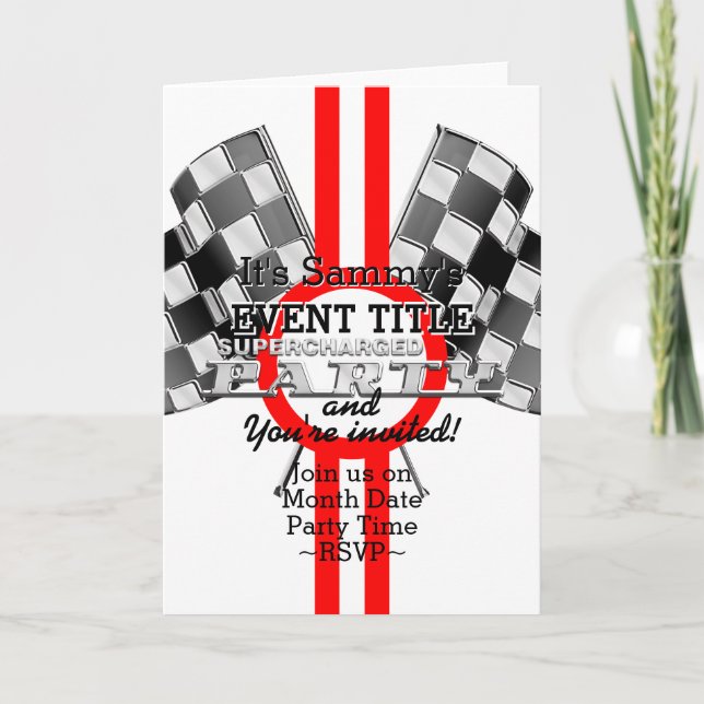 Invitación Fiesta sobrealimentado personalizado del (Anverso)