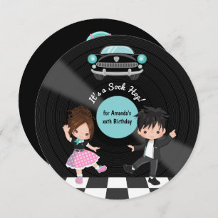 Invitación Fiesta Sock Hop