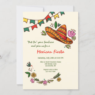 Invitación Fiesta Sombrero