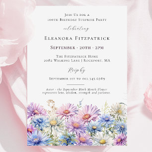 Invitación Fiesta SORPRESA 100 de septiembre Flor de mes de n
