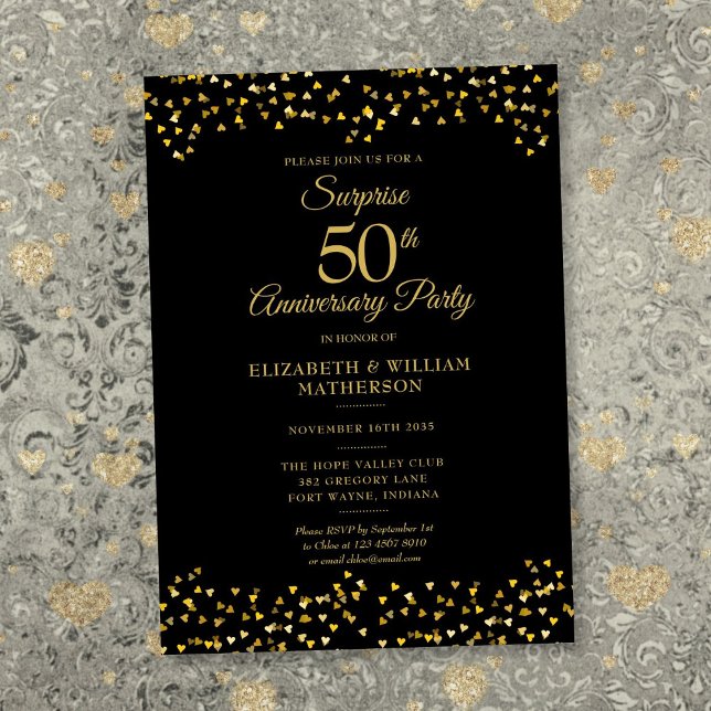 Invitación Fiesta Sorpresa 50 Aniversario de Boda (Surprise Party 50th Wedding Anniversary Invitation)