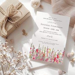 Invitación Fiesta SORPRESA 50 cumpleaños agosto flor de parto