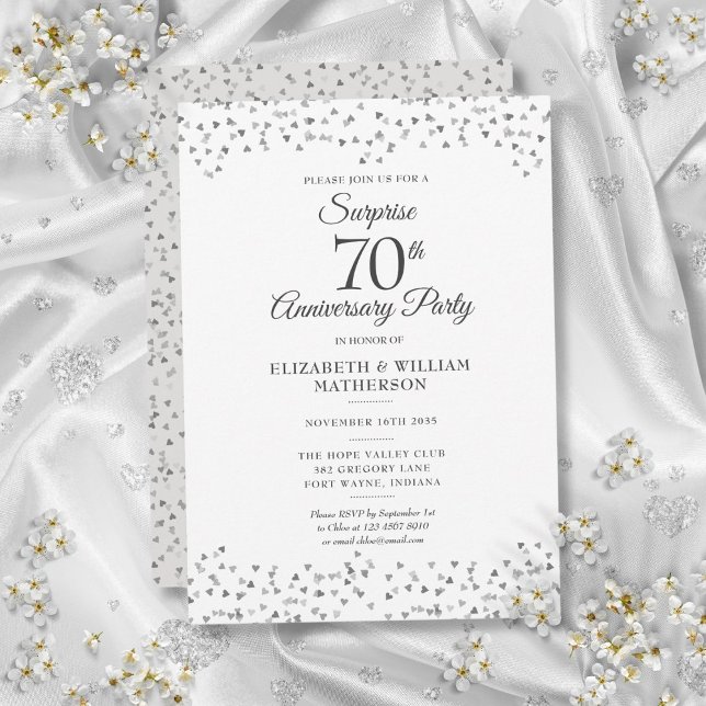 Invitación Fiesta Sorpresa 70 Aniversario de Boda (Surprise Party 70th Wedding Anniversary Invitation)