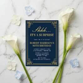 Invitación Fiesta Sorpresa Armada Dorado Cumpleaño