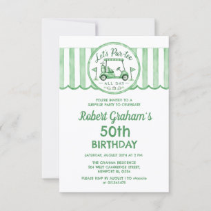 Invitación FIESTA SORPRESA ASECQUIBLE Cumpleaños 50 Golf Tema