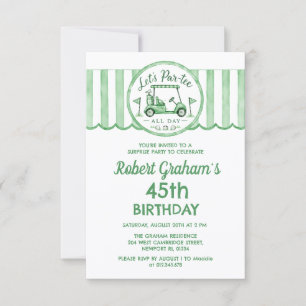 Invitación FIESTA SORPRESA asequible Cumpleaños 45 Golf Tema