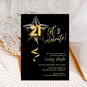 Invitación Fiesta Sorpresa, Celebremos,21, Veintiuno
