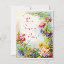 Invitación Fiesta sorpresa Dahlias Peonies Jardín Victoriano