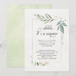 Invitación Fiesta Sorpresa de Aniversario Floral Acuarela