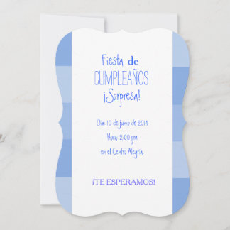 Invitación - Fiesta Sorpresa de cumpleaños - Azul