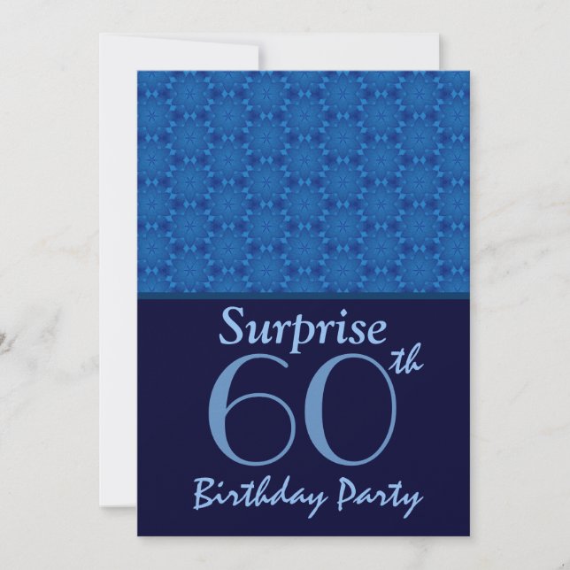 Invitación Fiesta sorpresa de cumpleaños número 60 Estrellas  (Anverso)