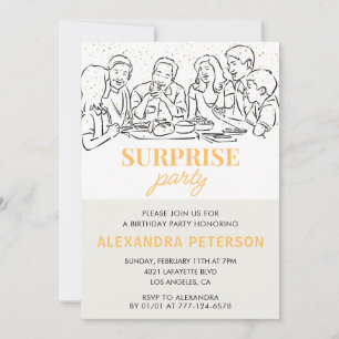 Invitación Fiesta sorpresa de la familia Gold cumpleaños 99